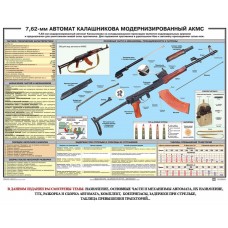 ПЛАКАТ учебный "Автомат АКМС" 7,62 мм, 1 лист (100х70 см) АКМС, 7,62